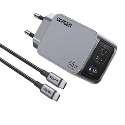 شارژر دیواری 65 وات یوگرین مدل X755 کد 25871 همراه با کابل USB-C