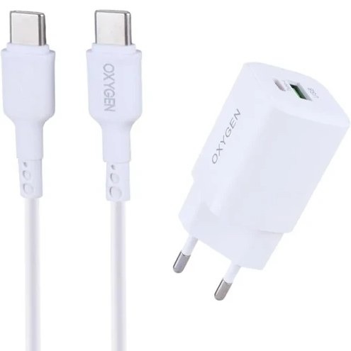 شارژر دیواری اکسیژن مدل CH10 دو پورت 30 وات با کابل تایپ C