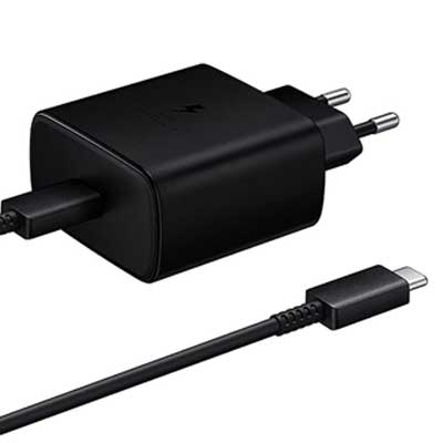 سامسونگ اداپتور 45 وات تایپ سی به تایپ سی دوپین مشکی به همراه کابل 1متری mbh3